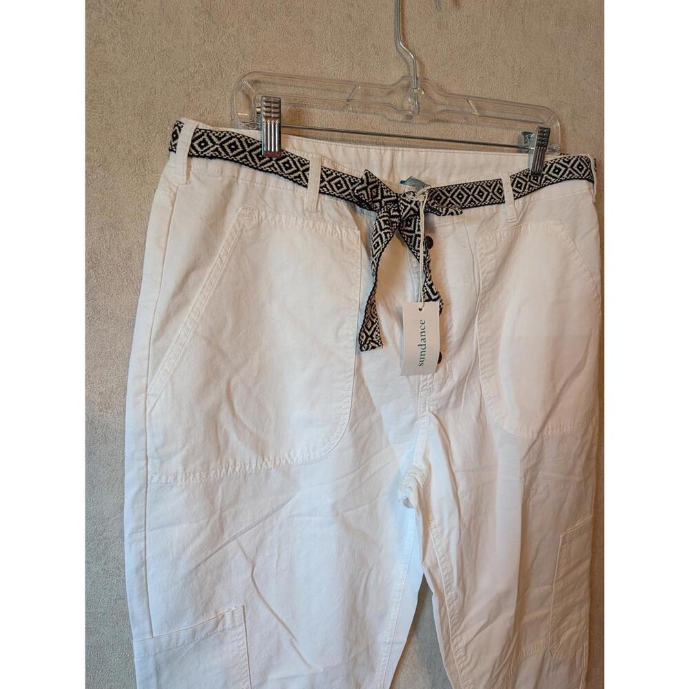 SUNDANCE white cotton julienne twill joggers sz 12 nwt - Picture 4 of 6